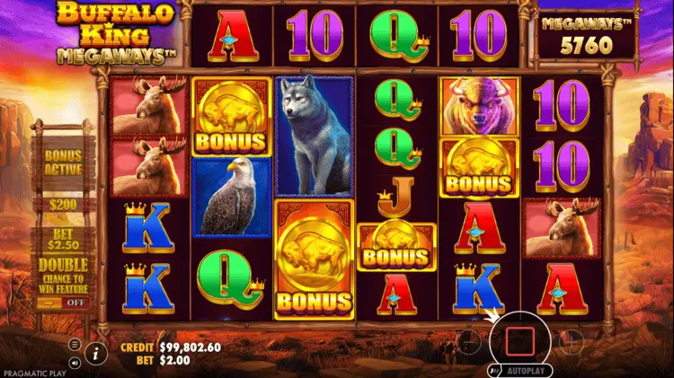 Buffalo King Megaways free spins triggered with Bonus scatter symbols on reels