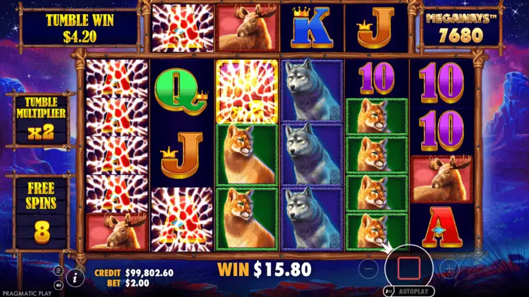 Buffalo King Megaways slot Free Spins showing Wild multiplier accumulation meter